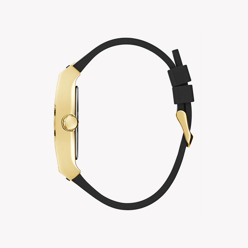 Guess Men's Gold Watch, Black Silicone Band | Gw0564g1 by i-watch