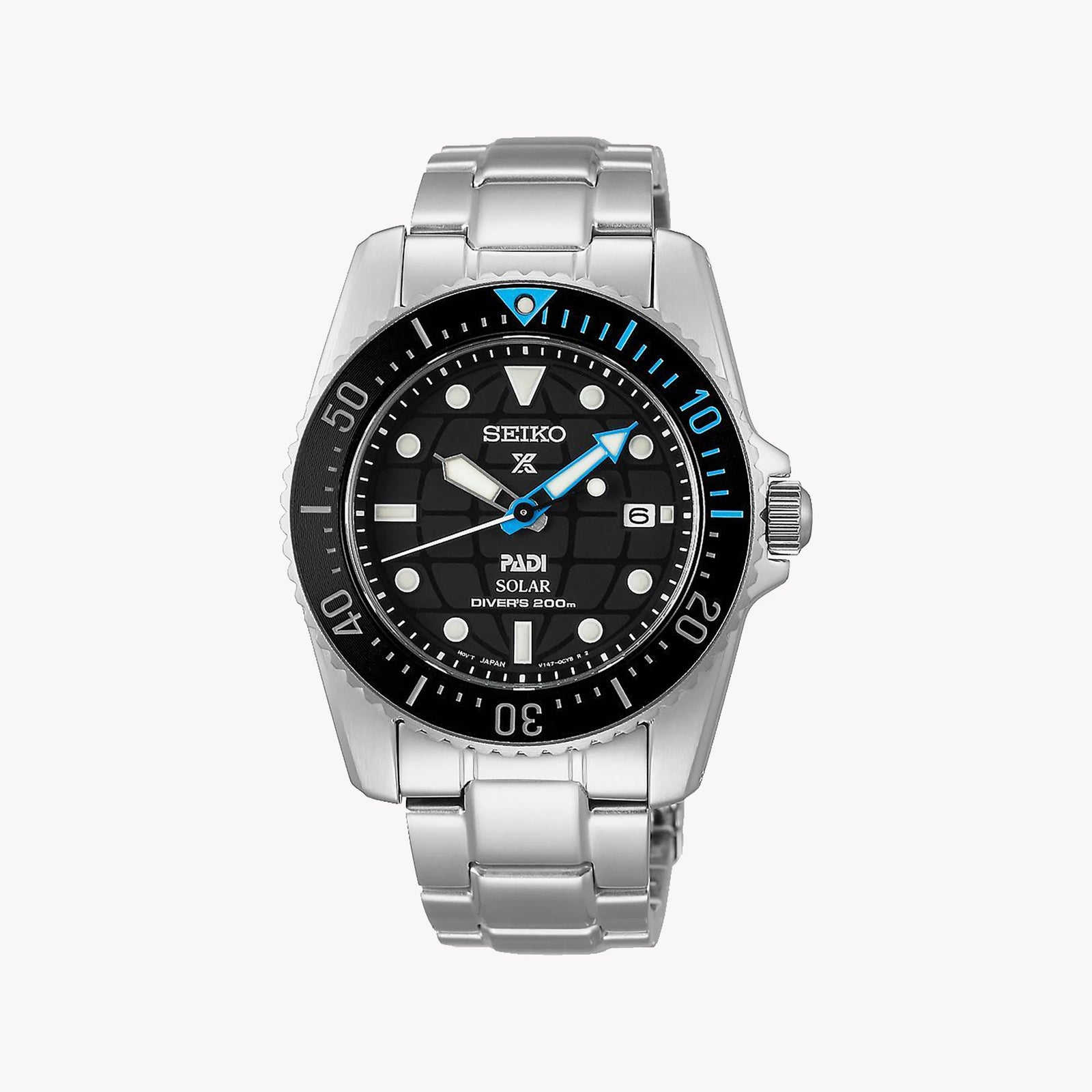 Seiko Men's Dark Blue Stainless Steel Watch, Silver Band | Sne575p1 by i-watch