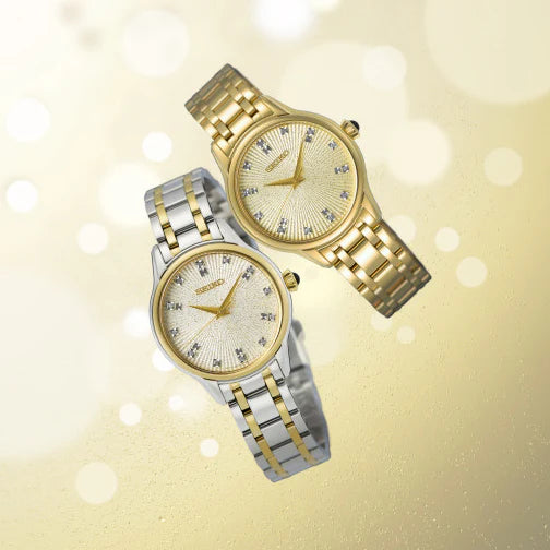 Seiko Women's Gold Stainless Steel Watch, Beige Dial | Srz552p1 by i-watch