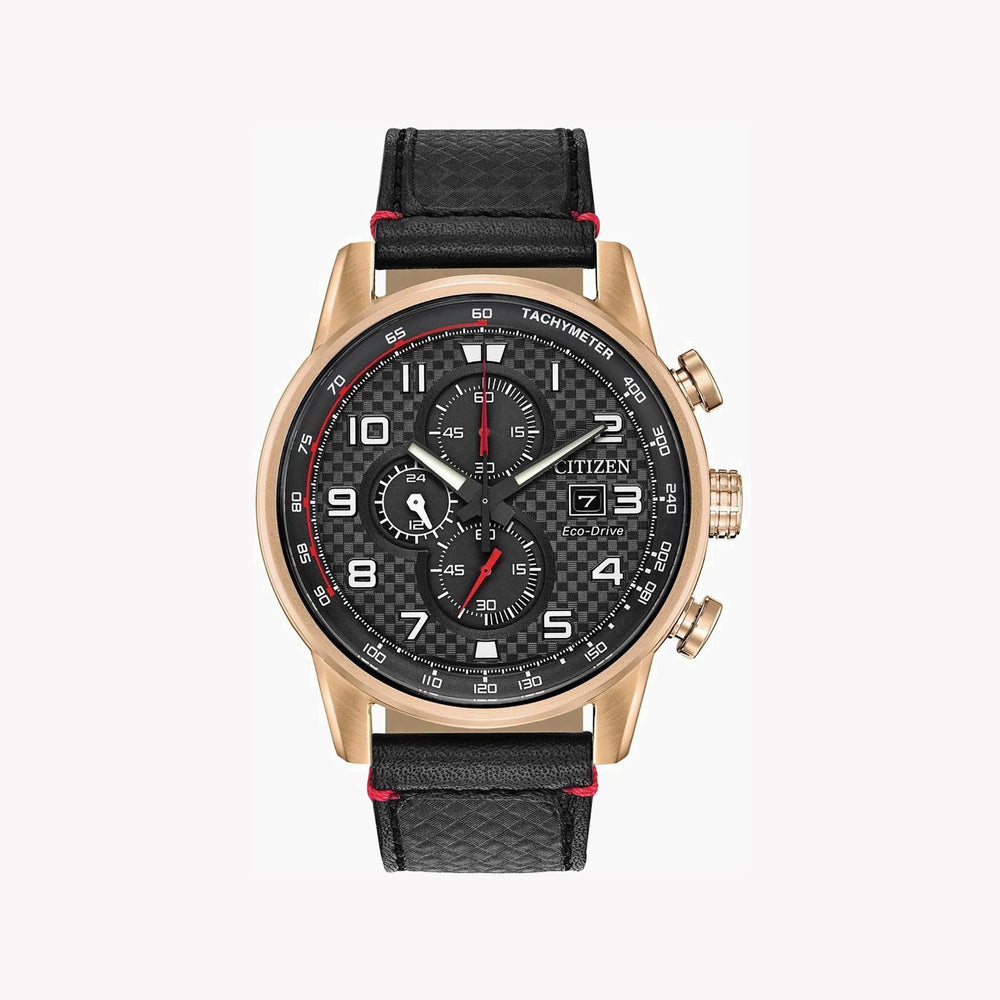 Citizen Ca0683-08e - Elegant Timekeeper - Rose Gold Stainless Steel & Black Leather Men's Watch by i-watch