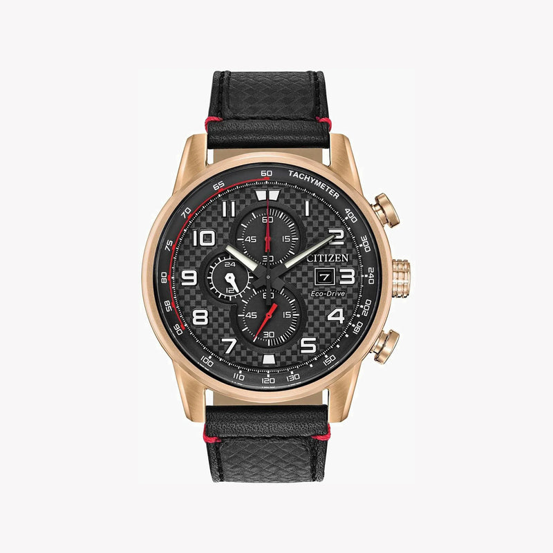 Citizen Ca0683-08e - Elegant Timekeeper - Rose Gold Stainless Steel & Black Leather Men's Watch by i-watch
