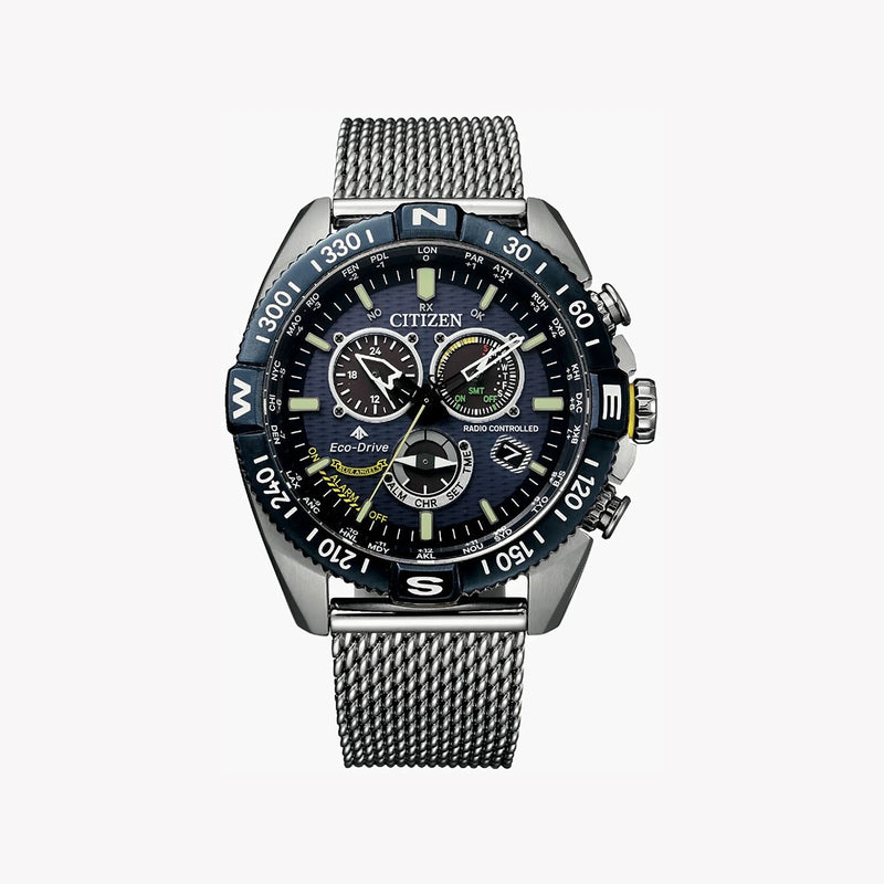 Citizen Men's Silver Stainless Steel Watch, Blue Dial | Cb5848-57l by i-watch