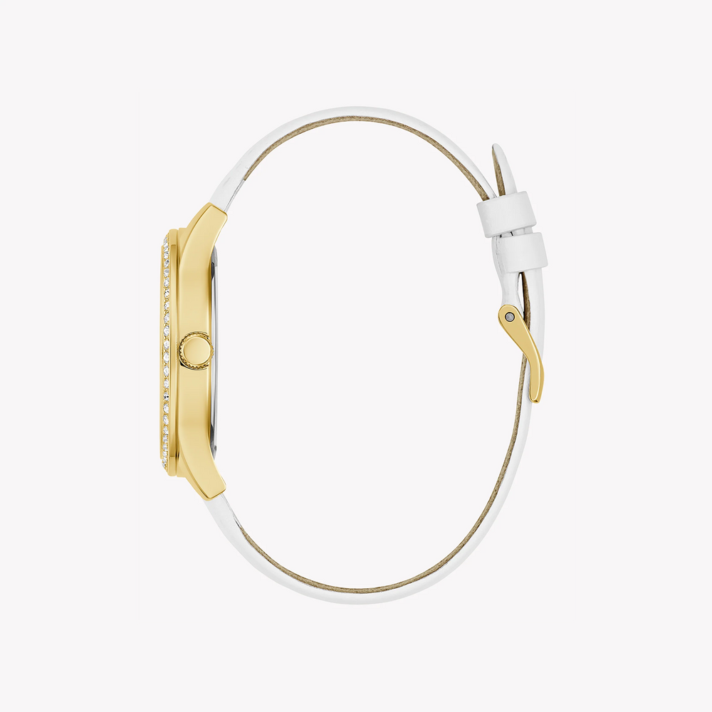 Guess Women's Gold Stainless Steel Watch, White Leather | Gw0596l1 by i-watch