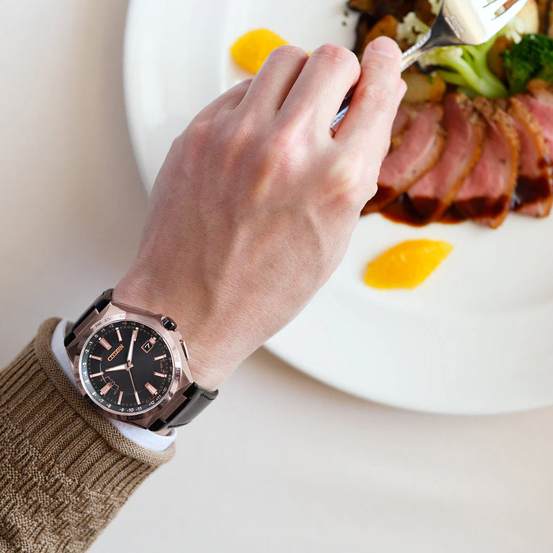 Citizen Eco-Drive Cb0217-04e - Modern Men's Timepiece: Rose Gold & Black Calf Leather by i-watch