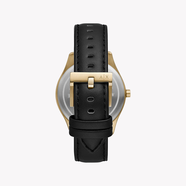Armani Exchange Men's Gold Stainless Steel, Black Leather | Ax1869 by i-watch