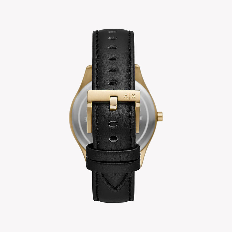 Armani Exchange Men's Gold Stainless Steel, Black Leather | Ax1869 by i-watch