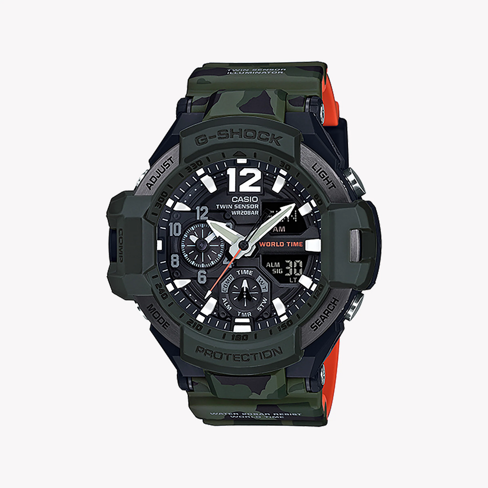 Casio G-Shock Ga-1100sc-3adr Rugged Adventurer - Men's Olive & Black Timepiece by i-watch