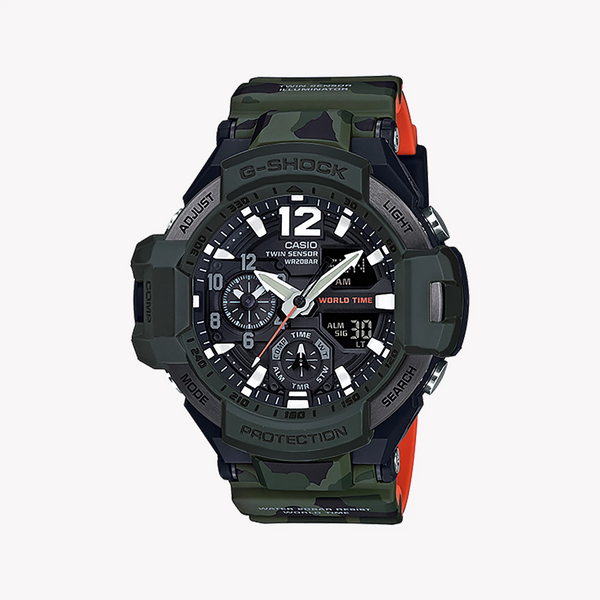 Casio G-Shock Ga-1100sc-3adr Rugged Adventurer - Men's Olive & Black Timepiece by i-watch