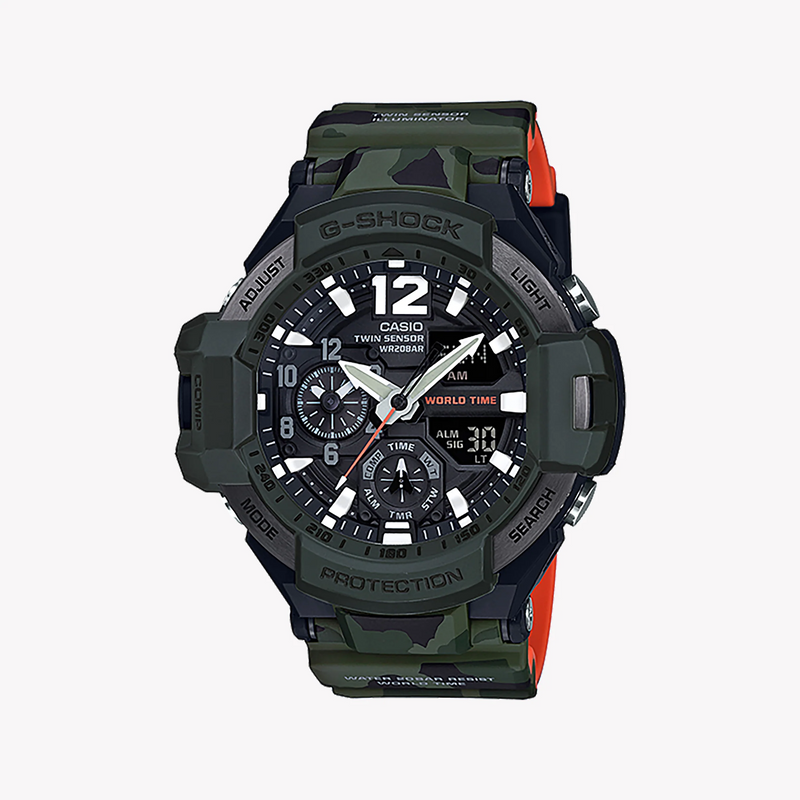 Casio G-Shock Ga-1100sc-3adr Rugged Adventurer - Men's Olive & Black Timepiece by i-watch