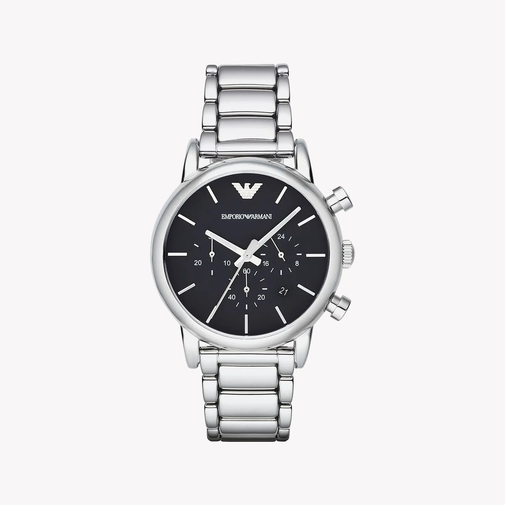 Emporio Armani Men's Silver Watch, Black Dial | Ar1853 by i-watch