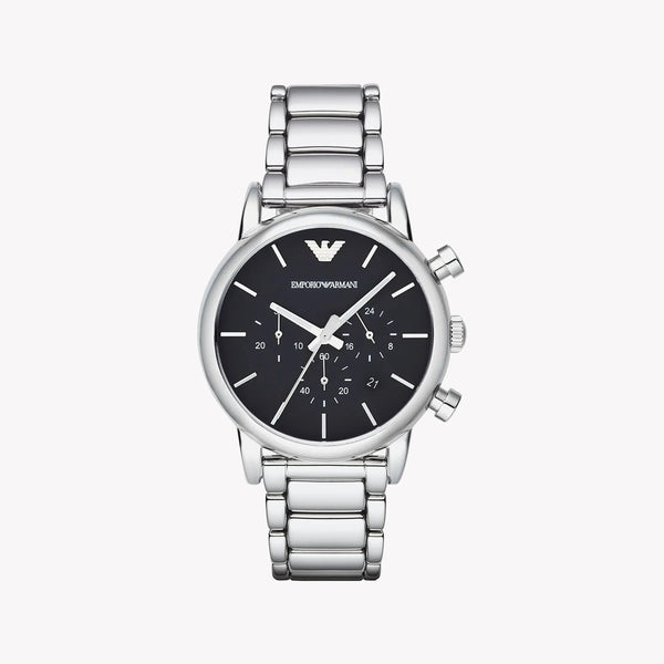 Emporio Armani Men's Silver Watch, Black Dial | Ar1853 by i-watch