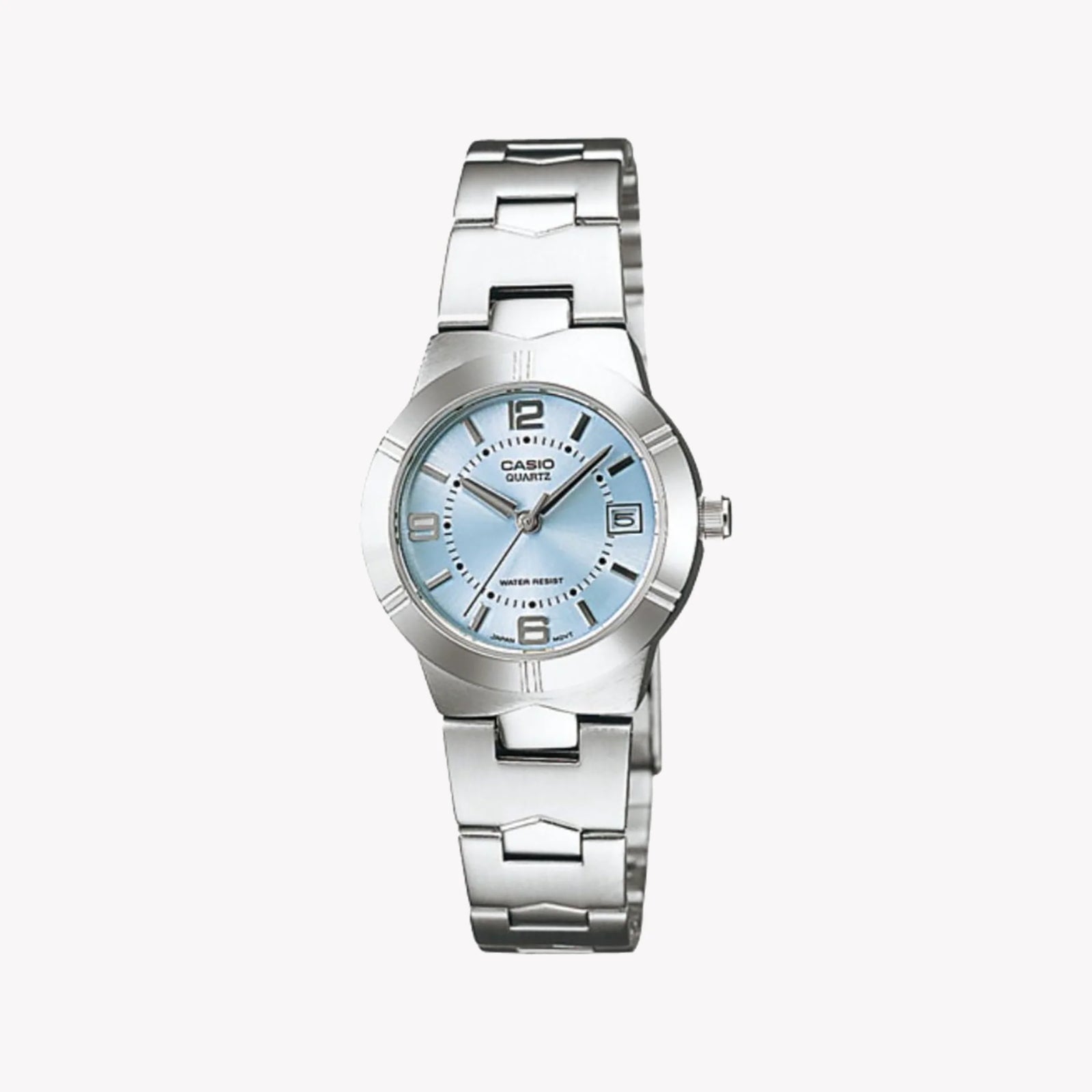 Casio Women's Stainless Steel Watch, Silver & Blue | Ltp-1241d-2adf by i-watch