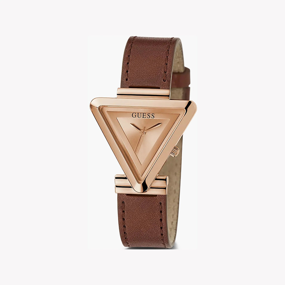 Guess Women's Rose Gold Watch, Brown Leather Band | Gw0548l2 by i-watch