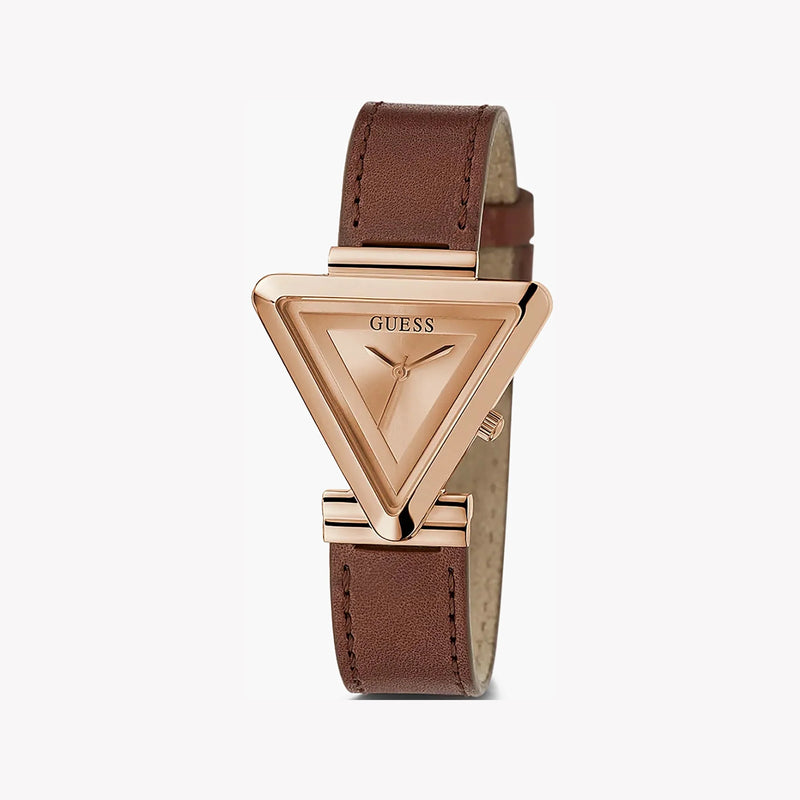 Guess Women's Rose Gold Watch, Brown Leather Band | Gw0548l2 by i-watch