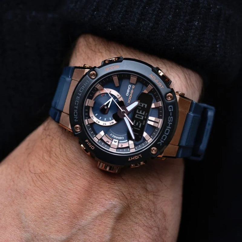Casio G-Shock Gst-B200g-2adr - Bold Elegance Men's Watch With Rose Gold & Black Resin Band by i-watch