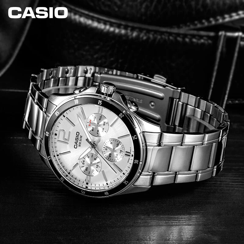 Casio Men's Stainless Steel Watch, Silver Dial | Mtp-1374d-7avdf by i-watch