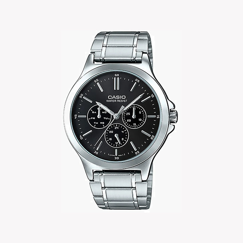 Casio Men's Stainless Steel Watch, Black Dial | Mtp-V300d-1a by i-watch