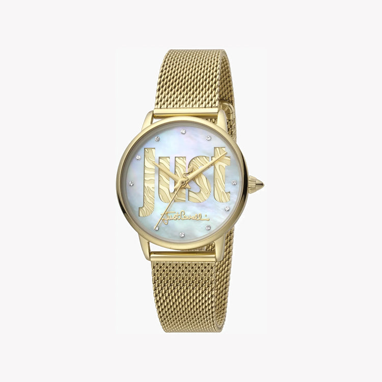 JUST CAVALLI Women's Watch with Gold Stainless Steel Case and Gold Stainless Steel Band