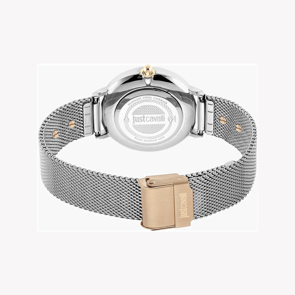 JUST CAVALLI Women's Watch with Silver & Rose Gold Metal Case and Silver Stainless Steel Band-i-Watch-4