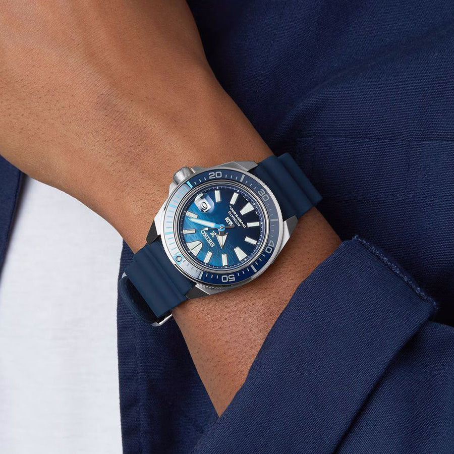 SEIKO SRPJ93K1 Automatic Watch for Men - Blue Silicone Band-i-Watch-5