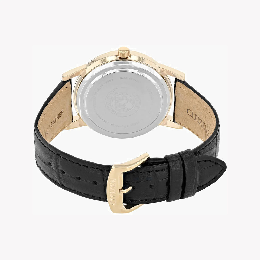 Citizen Ao9003-16a Eco-Drive - Modern Luxury Men's Watch With Gold Case & Black Leather Band by i-watch