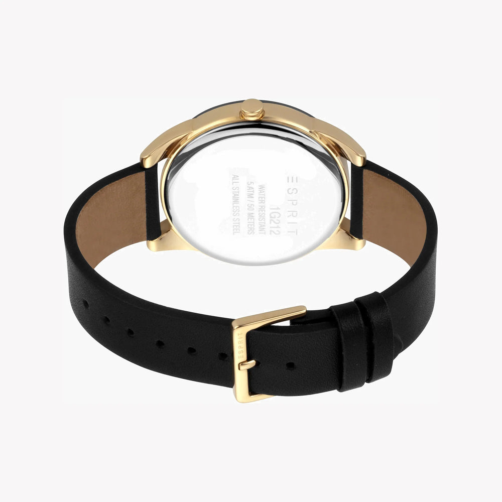 Esprit Men's Stainless Steel Watch, Black Leather Band | Es1g097m0035 by i-watch
