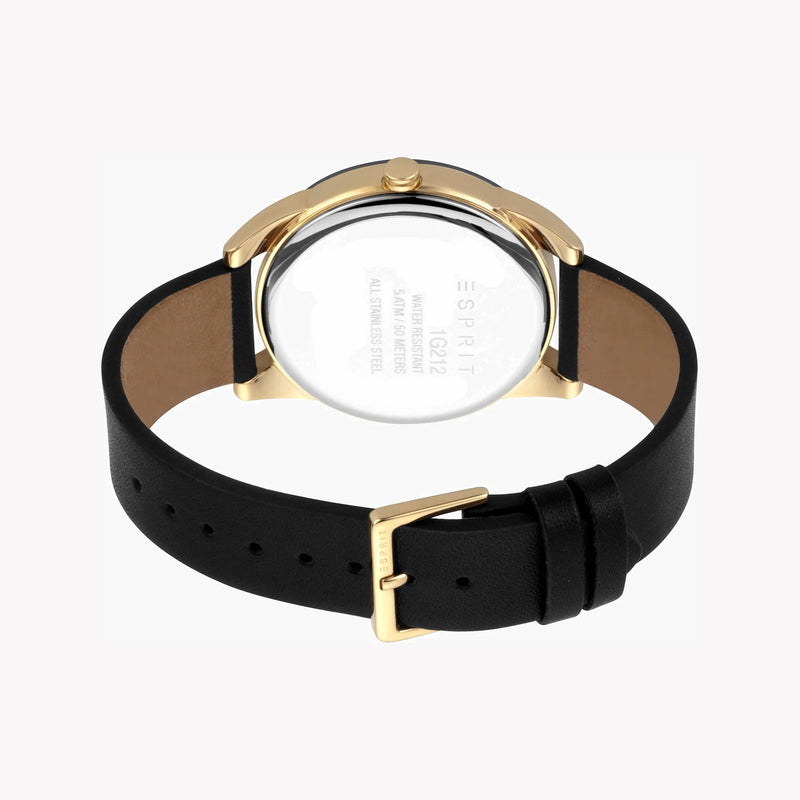Esprit Men's Stainless Steel Watch, Black Leather Band | Es1g097m0035 by i-watch