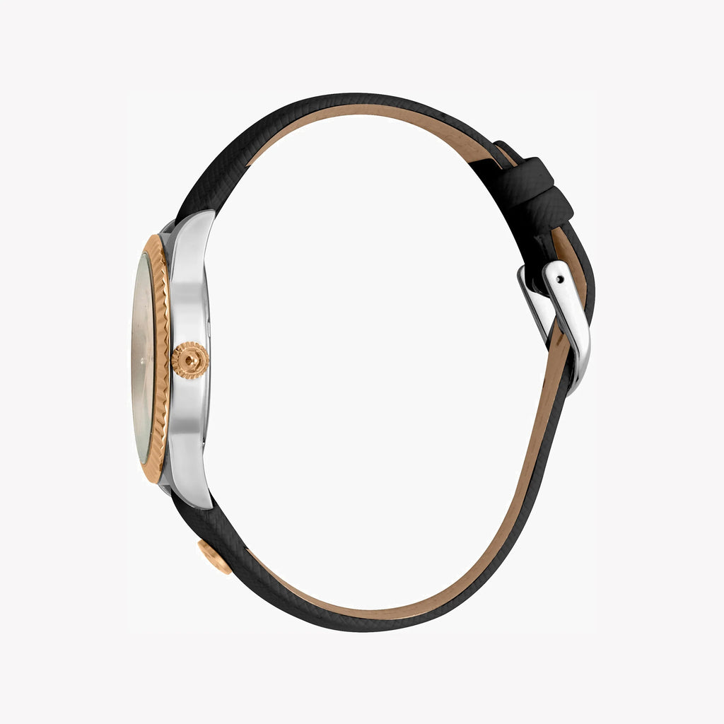 JUST CAVALLI Women's Watch with Silver Stainless Steel Case and Black Leather Band-i-Watch-3