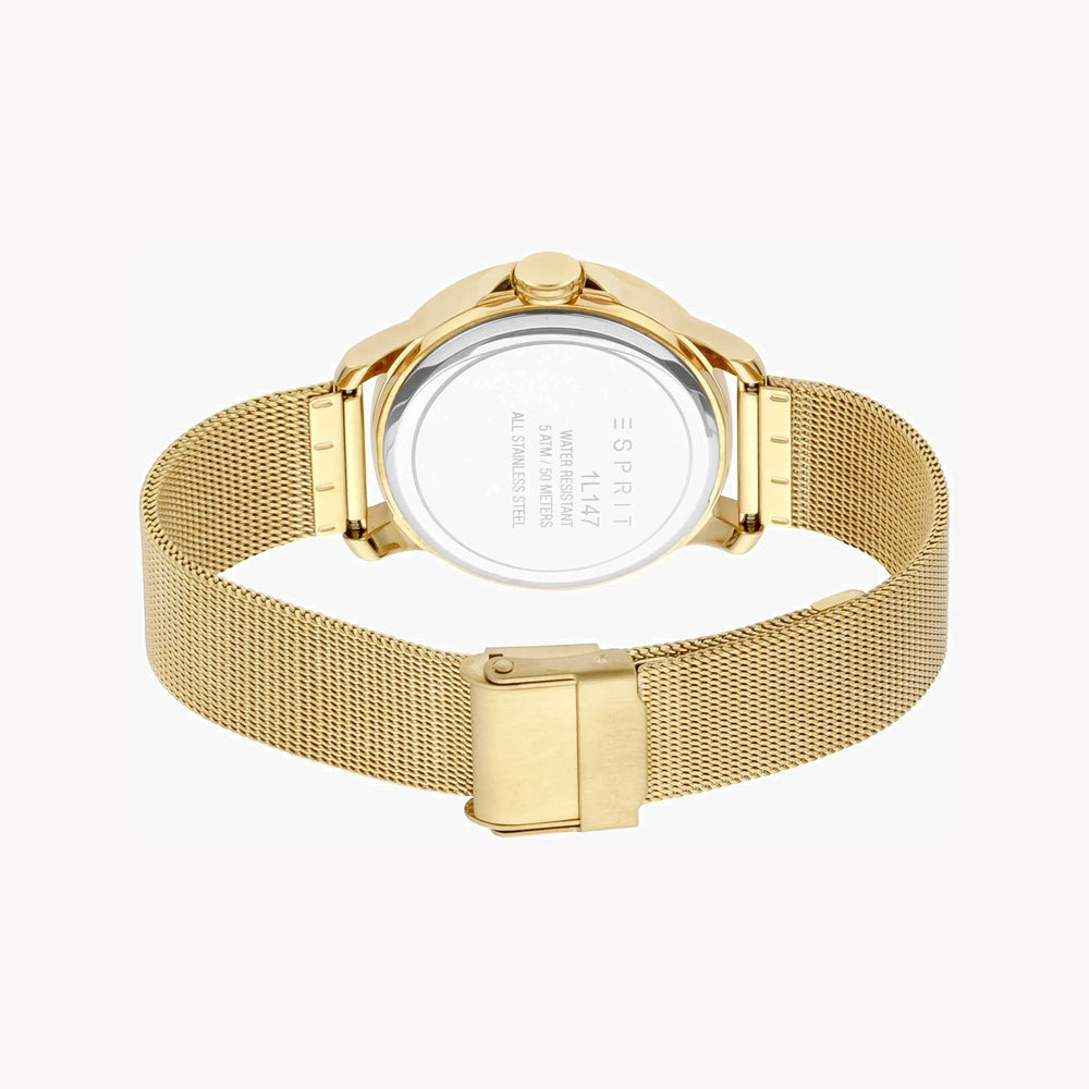 Esprit Women's Gold Stainless Steel Watch, Champagne Dial | Es1l198m0025 by i-watch