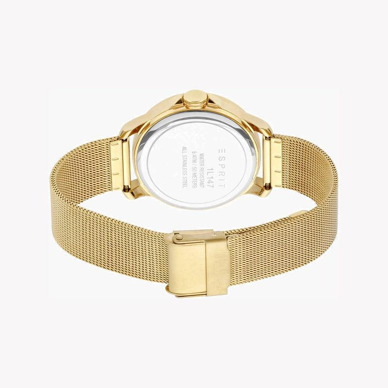 Esprit Women's Gold Stainless Steel Watch, Champagne Dial | Es1l198m0025 by i-watch