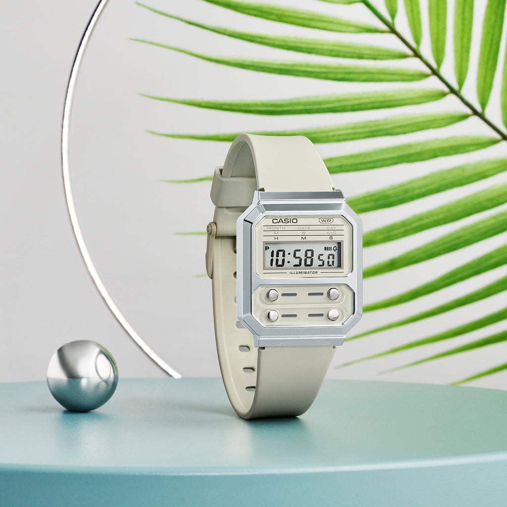 CASIO A100WEF-8A BOLD SPIRIT - SPORTY DIGITAL WATCH WITH CHROME PLATED RESIN AND WHITE DIAL-i-Watch-5