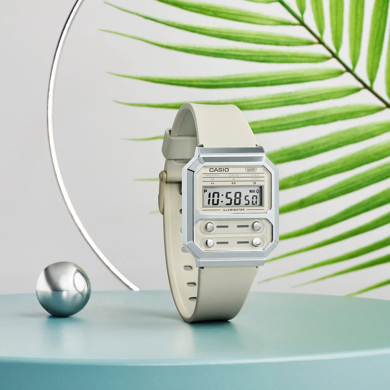 CASIO A100WEF-8A BOLD SPIRIT - SPORTY DIGITAL WATCH WITH CHROME PLATED RESIN AND WHITE DIAL-i-Watch-5