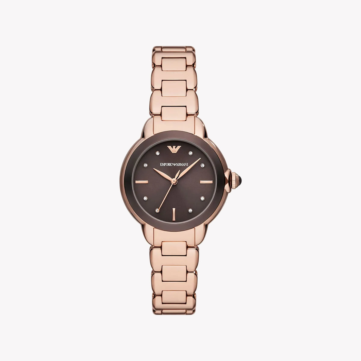 EMPORIO ARMANI AR11570 ROSE GOLD SOPHISTICATION - ELEGANT WOMEN'S WATCH WITH BROWN DIAL