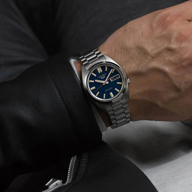 Seiko 5 Men's Silver Stainless Steel, Dark Blue Dial | Srpk87k1 by i-watch