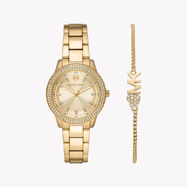 Mini Tibby Gold-Tone Pavé Watch and Bracelet Gift Set