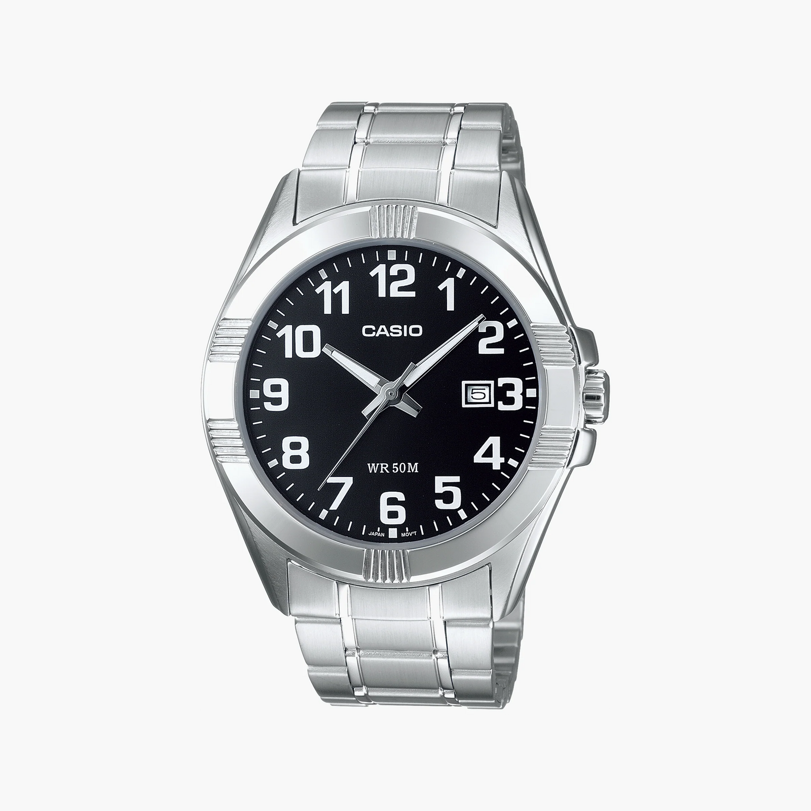 Casio Men's Silver Stainless Steel, Black Dial | Mtp-1308pd-1b by i-watch