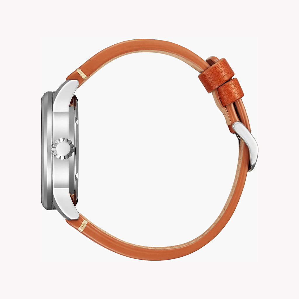 CITIZEN NJ0140-25L DYNAMIC SOPHISTICATION - MEN'S AUTOMATIC WATCH WITH LEATHER BAND & BLUE DIAL-i-Watch-3