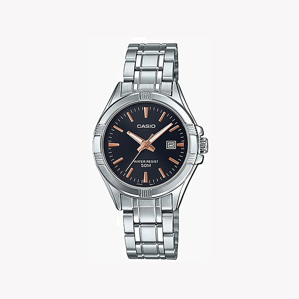Casio Women's Stainless Steel Watch, Black Dial | Ltp-1308d-1a2v by i-watch