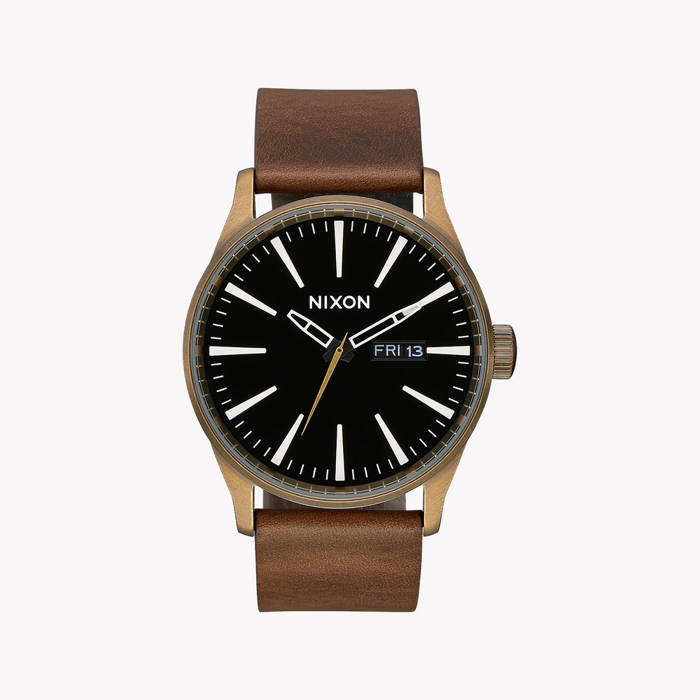 Nixon Men's Brown Stainless Steel, Gold Leather | A105-3053 by i-watch