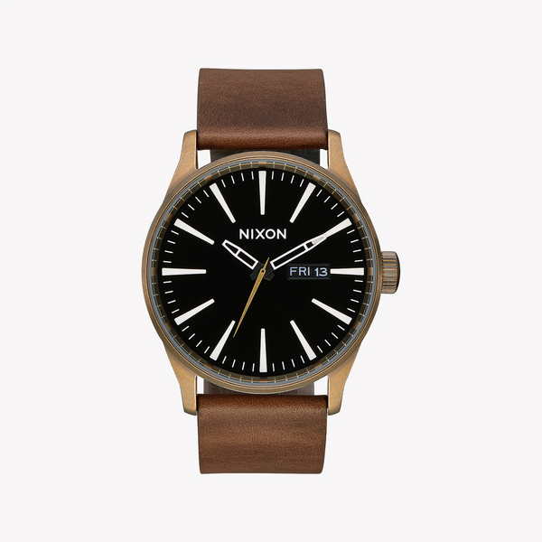Nixon Men's Brown Stainless Steel, Gold Leather | A105-3053 by i-watch