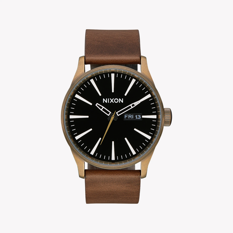 Nixon Men's Brown Stainless Steel, Gold Leather | A105-3053 by i-watch