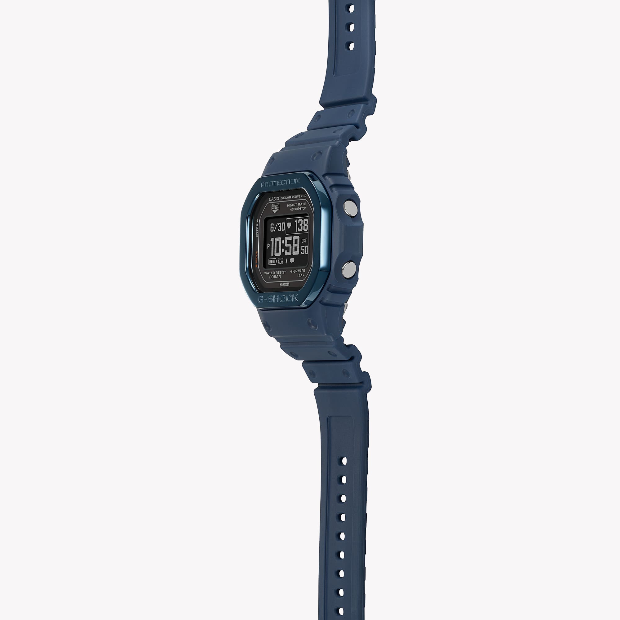 CASIO G-SHOCK DW-H5600MB-2 G-SQUAD THE ORIGIN Bleu w. Lunette en métal - Montre pour hommes HEART RATE SERIE