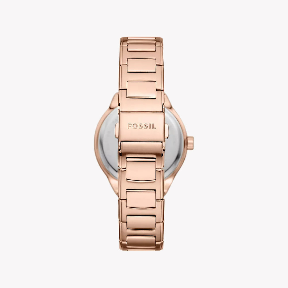 Fossil Women's Rose Gold Watch, White Dial | Bq3781 by i-watch