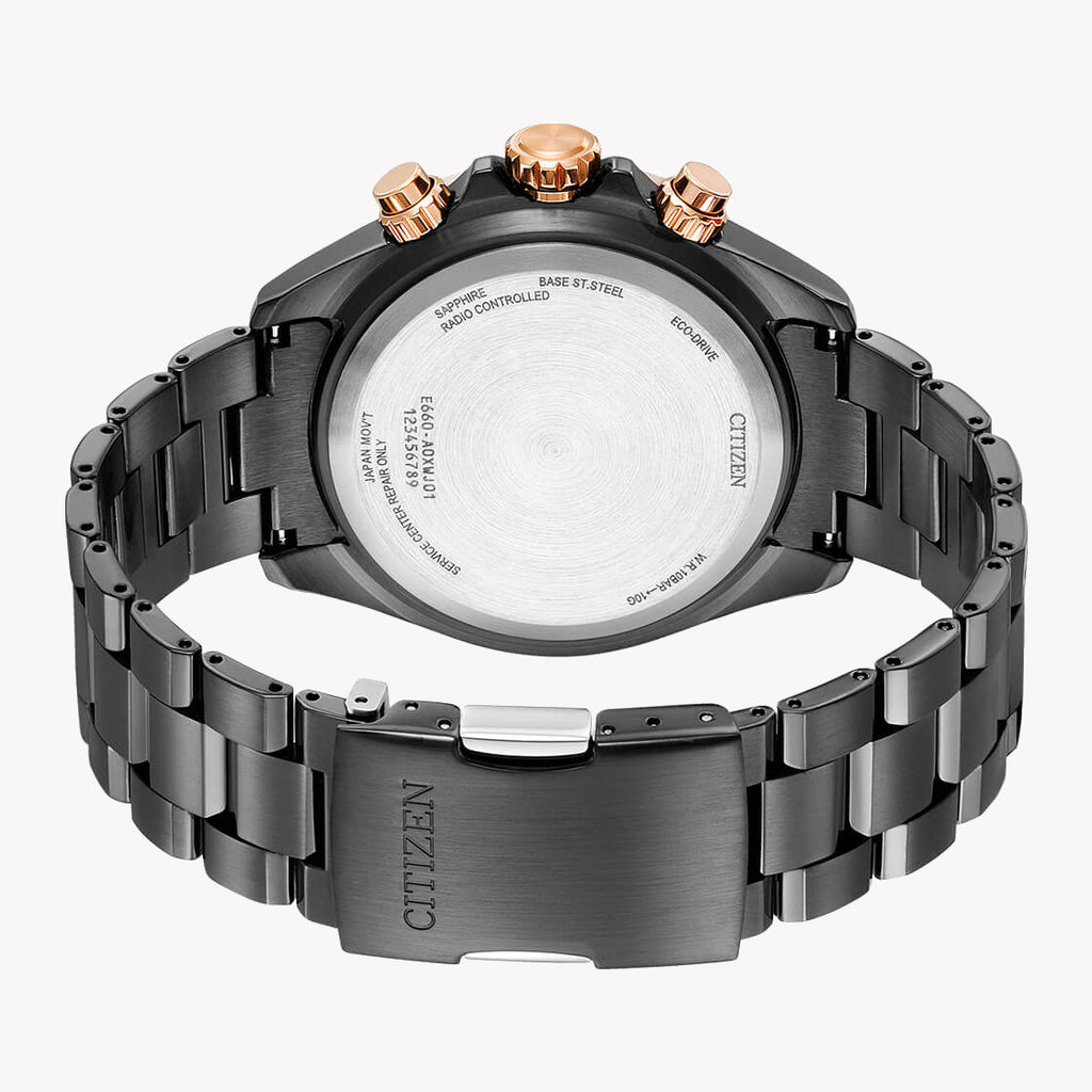 CITIZEN Eco-Drive CB5956-89X - POWERFUL BLACK STAINLESS STEEL MEN'S WATCH with GREEN DIAL-i-Watch-3