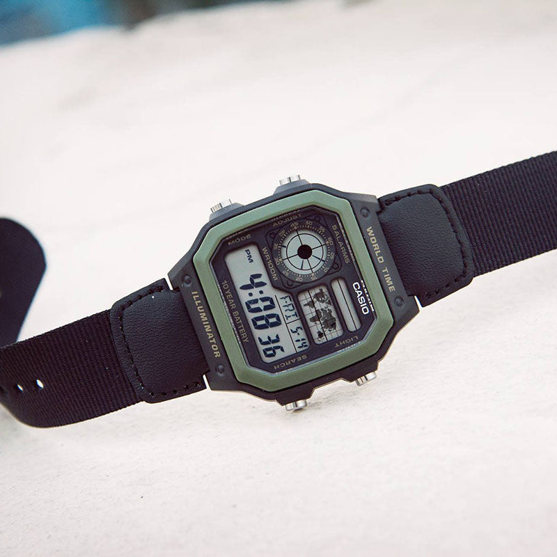 CASIO AE-1200WHB-1BVDF SPORTY SOPHISTICATION - MEN'S BLACK RESIN MULTIFUNCTION WATCH-i-Watch-3