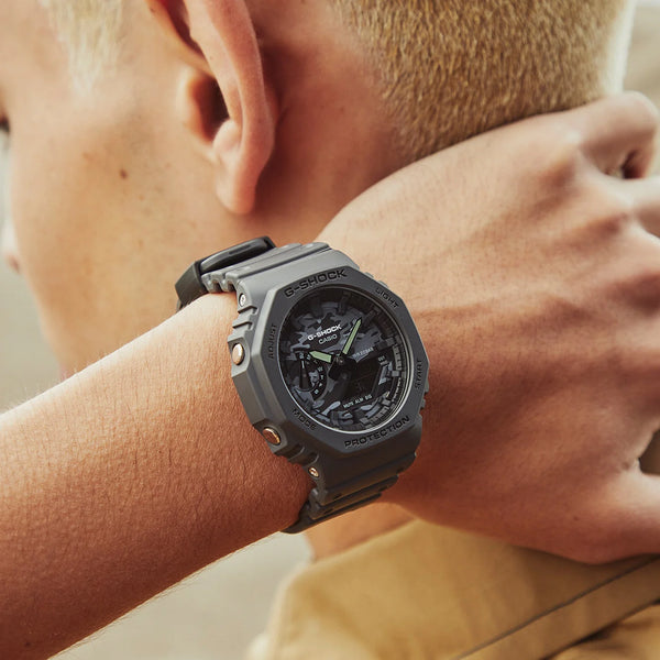 Casio G-Shock Ga-2100ca-8adr Oak - Bold Adventurer Men's Watch With Vibrant Green Resin BAnd and Digital Display by i-watch