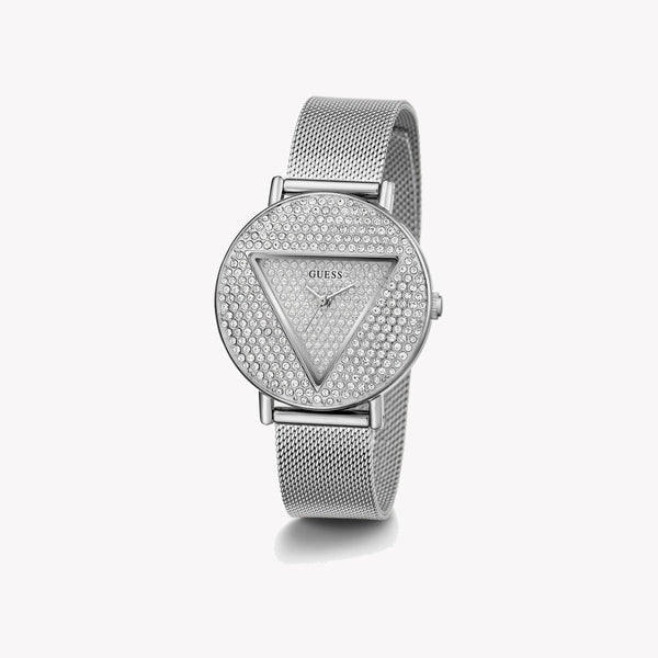 Guess Women's Silver Stainless Steel Watch, Silver Dial | Gw0477l1 by i-watch