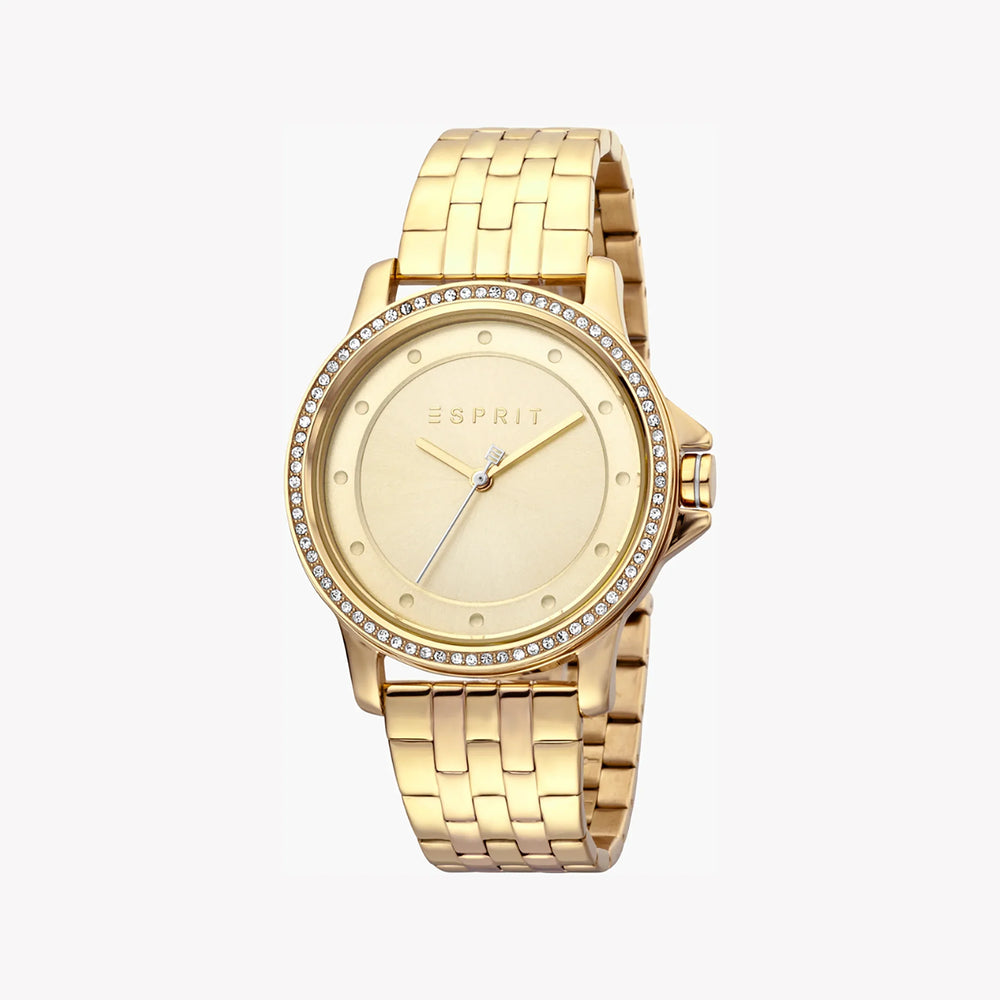 Esprit Women's Gold Stainless Steel Watch, Champagne Dial | Es1l186l0015 by i-watch