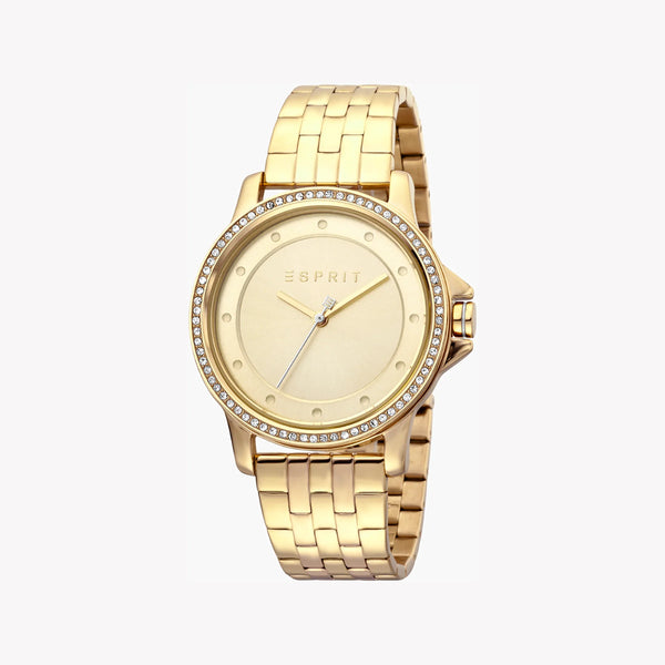 Esprit Women's Gold Stainless Steel Watch, Champagne Dial | Es1l186l0015 by i-watch