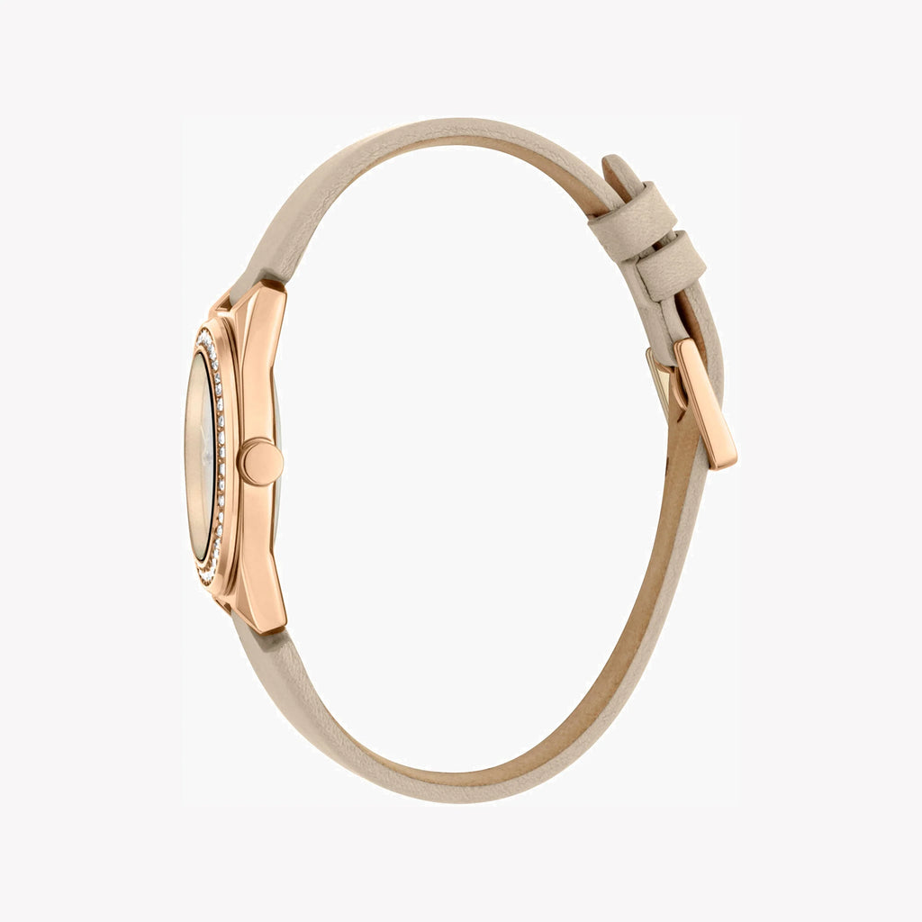 ESPRIT Women's Watch with Rose Gold Stainless Steel Case and Sand Leather Band-i-Watch-2